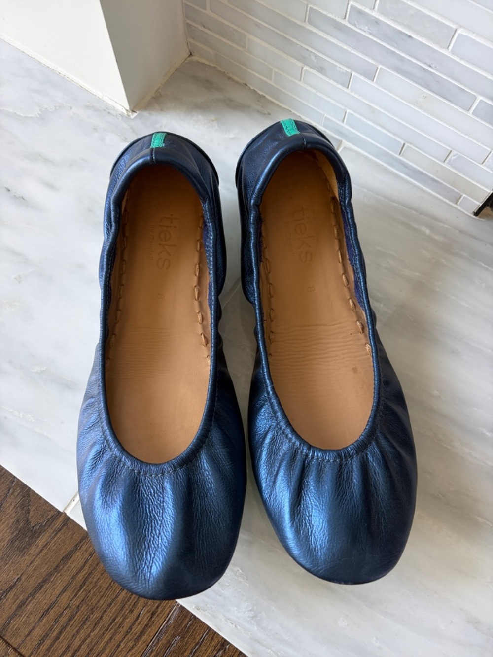 Tieks Midnight Blue Metallic size 8